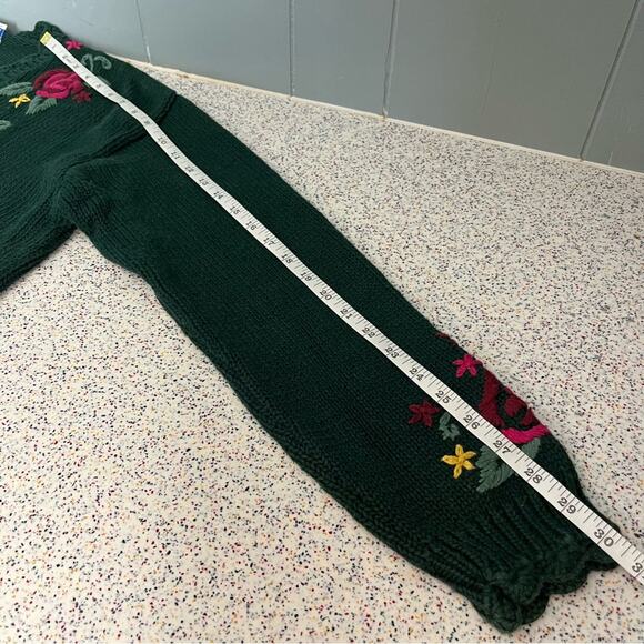 Pendleton Vintage Embroidered Floral Rose Cardigan Knit Green Sweater Women’s 1X - Picture 8 of 8